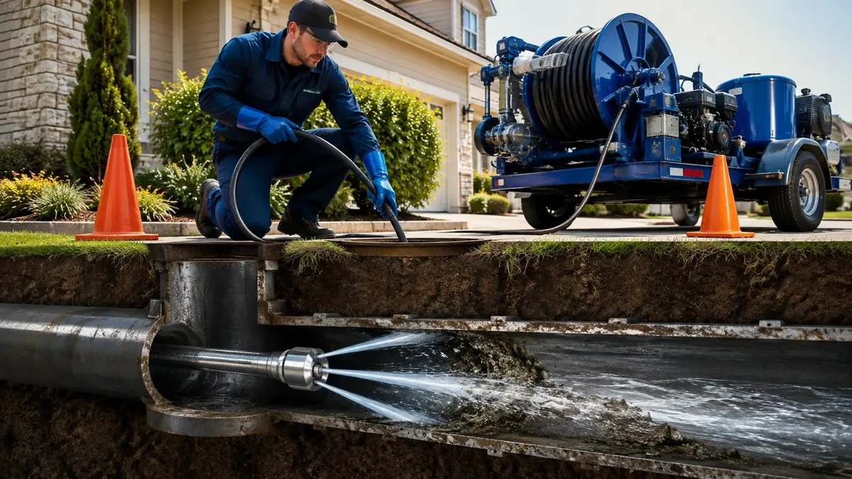 Main Sewer Line Hydro Jet Cleaning in Oakhurst